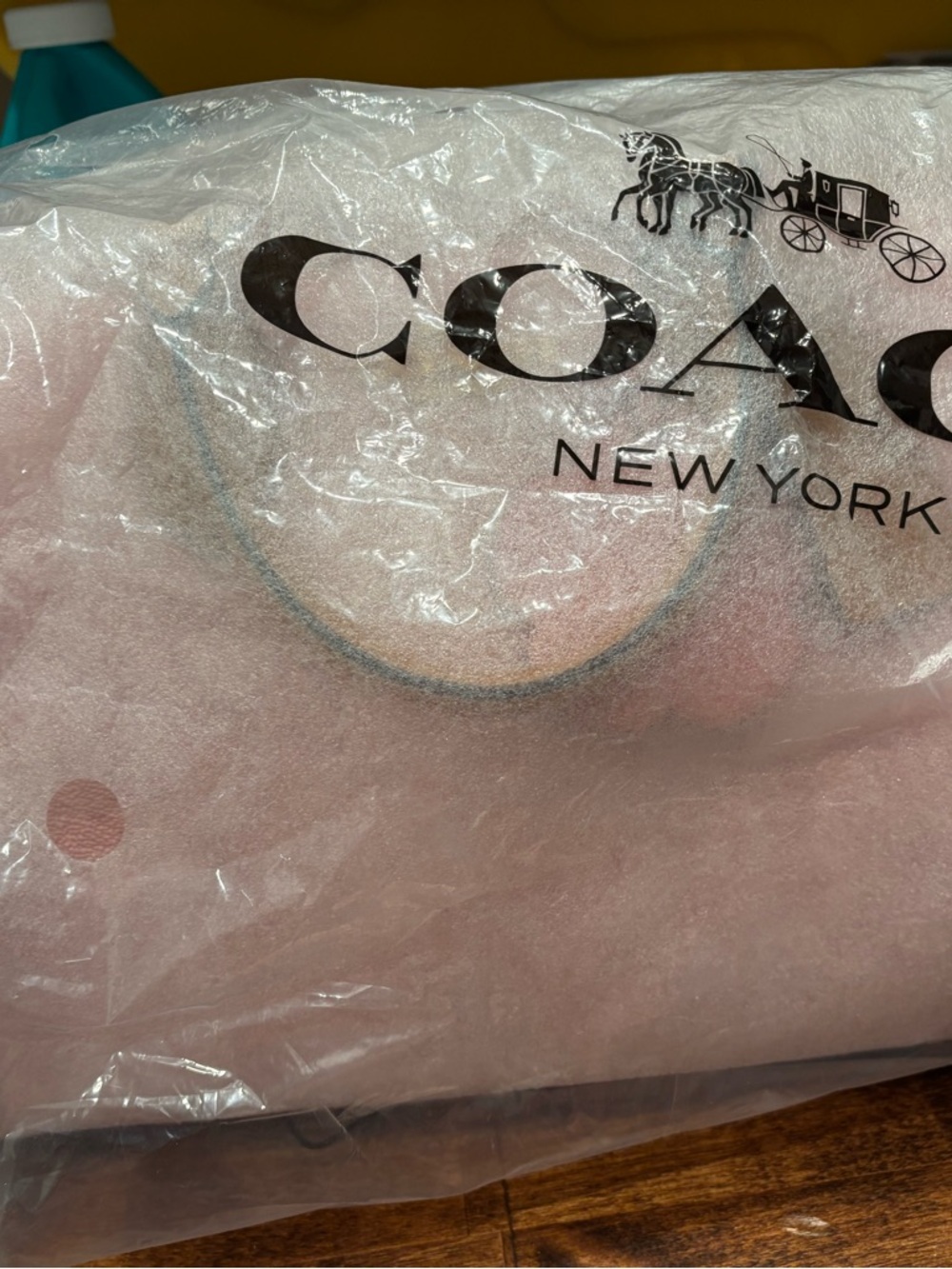 COACH Pink Leather Satchel with Tan Trim & Floral Charm - Picture 5 of 5